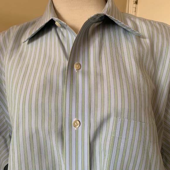 Brooks Brothers CLASSIC NON-IRON STRIPED SHIRT 100% SUPIMA COTTON 16 1/2-32 - Picture 2 of 5